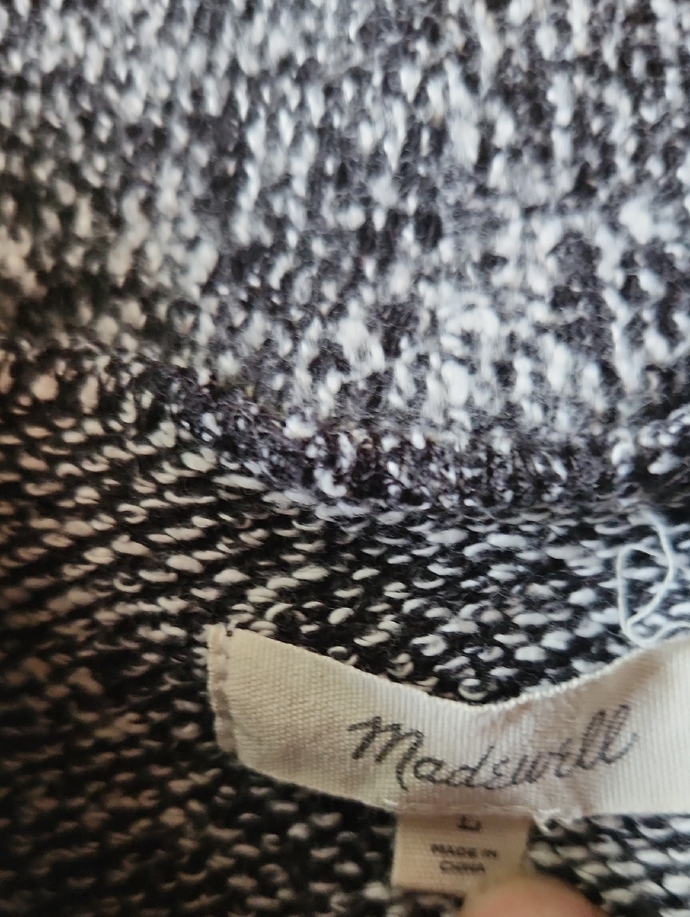Madewell Womens Marled Black & White Turtleneck Sweater - Picture 2 of 3